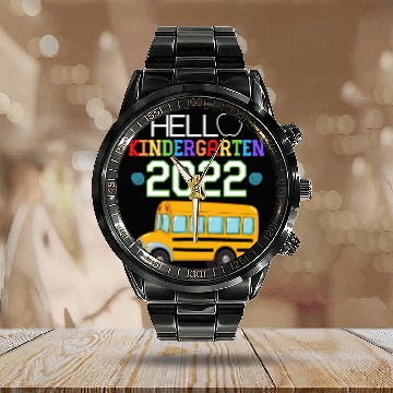 Discover Hello Kindergarten 2022 Teacher Student Kids Calendar Steel Band Watch