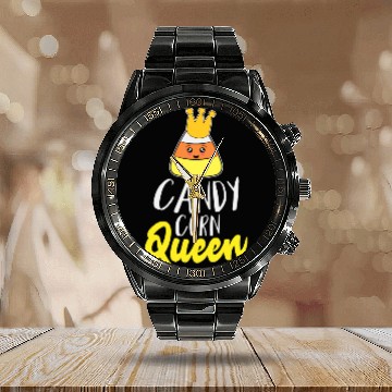 Discover Candy Corn Queen Calendar Steel Band Watch for Kid Girls Women