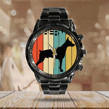 Discover Doberman Calendar Steel Band Watch