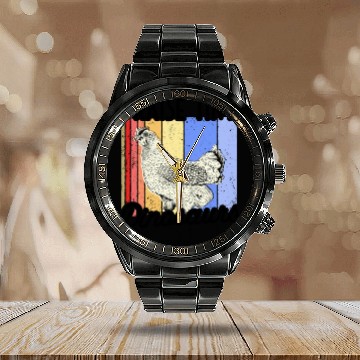 Discover Chicken Farmer Quote Gift Idea Calendar Steel Band Watch