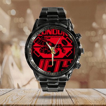Discover Comedy Show Logo Calendar Steel Band Watch