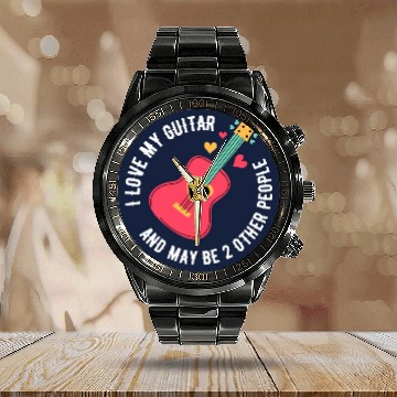 Discover I Love My Guitar - Gifts for Guitarists Calendar Steel Band Watch
