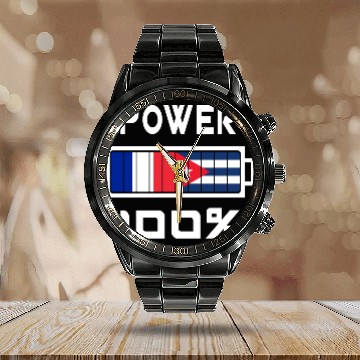 Discover France and Cuba power 100% Calendar Steel Band Watch