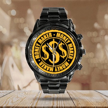 Discover Stamp Dollar Money Maker Calendar Steel Band Watch