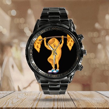 Discover Macaroni Cheeselifting For Macaroni Cheese Lover Calendar Steel Band Watch