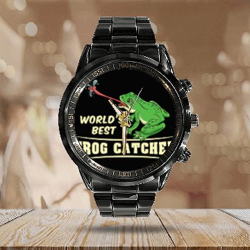 Discover World s Best Frog Catcher For Herpetologist Calendar Steel Band Watch