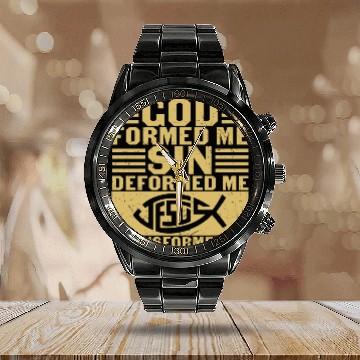 Discover Christian Sayings Calendar Steel Band Watch