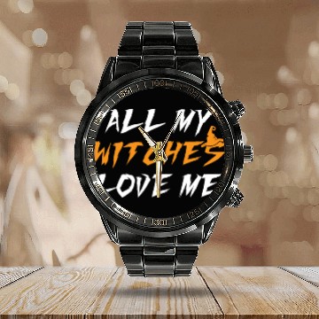 Discover All My Witches Love Me Hocus Pocus Calendar Steel Band Watch