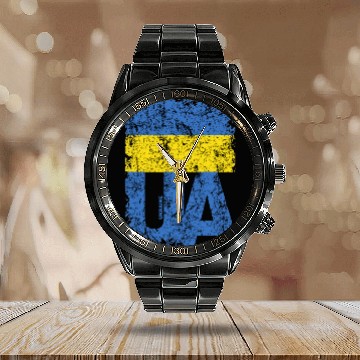 Discover I stand with Ukraine. Support Ukraine. Stop War Calendar Steel Band Watch