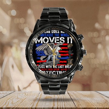 Discover Our Veterans Flag Do Not Fly the Wind Moves It Calendar Steel Band Watch