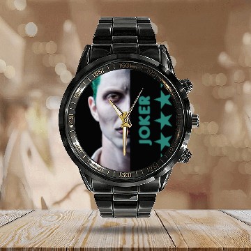 Discover joker design HD, For gift mom, or gift your love. Calendar Steel Band Watch