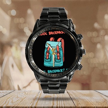 Discover School Backpack? No! Travel Backpack? Yes! Calendar Steel Band Watch