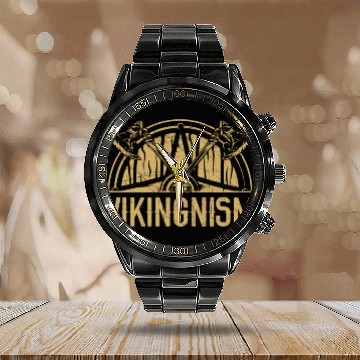 Discover Vikingnism Scandinavian Valhalla Norsemen Viking Calendar Steel Band Watch
