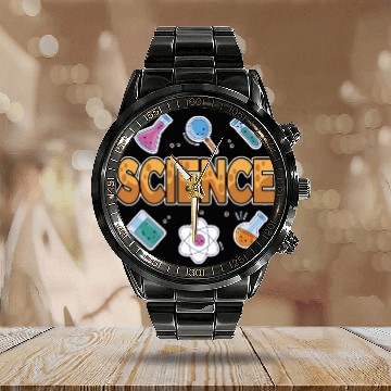 Discover Science, Science Lover, I Love Science Biology To Calendar Steel Band Watch