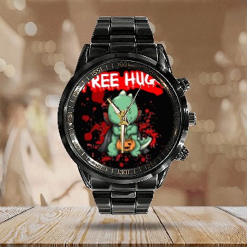 Discover Free Hugs Halloween Sarcasm Scary Creepy Costume Calendar Steel Band Watch