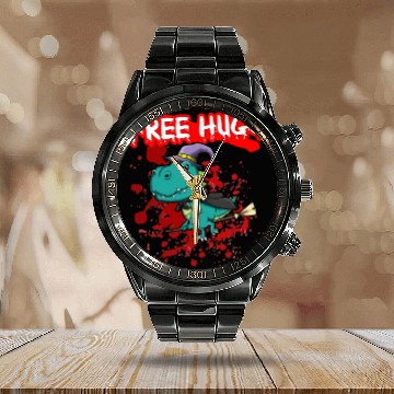 Discover Free Hugs Halloween Sarcasm Scary Creepy Costume Calendar Steel Band Watch
