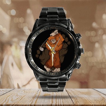 Discover Bigfoot Golf Sasquatch Golfing Calendar Steel Band Watch