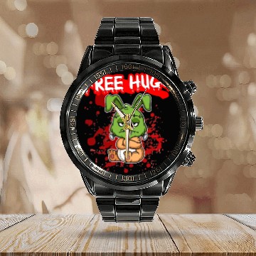 Discover Free Hugs Halloween Sarcasm Scary Creepy Costume Calendar Steel Band Watch