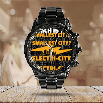 Discover Electrician Electrical Engineer Lineman Calendar Steel Band Watch