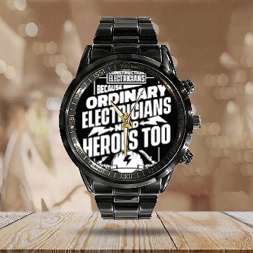 Discover Electrician Electrical Engineer Lineman Calendar Steel Band Watch