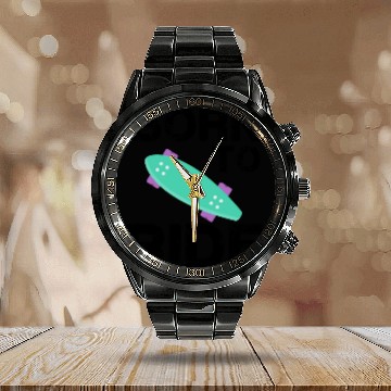 Discover born to ride skateboard skate rider Calendar Steel Band Watch