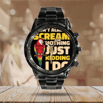 Discover Macaw Parrot Bird Macaw Lover Tropical Zoo Animal Calendar Steel Band Watch