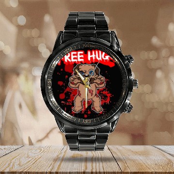 Discover Free Hugs Halloween Sarcasm Scary Creepy Costume Calendar Steel Band Watch