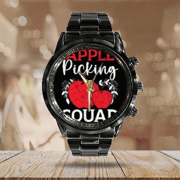 Discover Apple Picking Squad Apple Fruit Lover Apple Tree Calendar Steel Band Watch