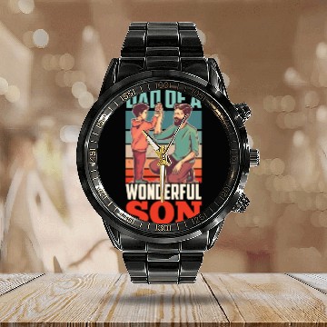 Discover Dad Of A Wonderful Son Father Daddy Father's Day Calendar Steel Band Watch