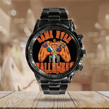Discover Game Over Its Halloween Spooky Game Vintage Retro Calendar Steel Band Watch