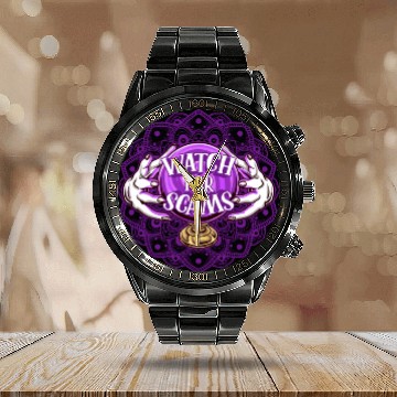 Discover Halloween Witch Hands Witchcraft Scam Calendar Steel Band Watch