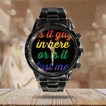 Discover LGBT Funny Gay Lesbian Pride Rainbow Slogan Gift Calendar Steel Band Watch