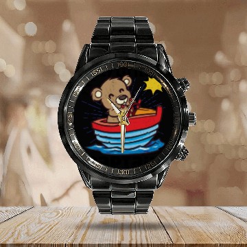 Discover Sailing Sailboat Boating Kid Child Yacht Boat Calendar Steel Band Watch