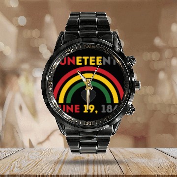 Discover JUNETEENTH June 19th Black African American Day Calendar Steel Band Watch