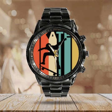 Discover Retro 1970'S Style Skater Skateboarder Skateboardi Calendar Steel Band Watch