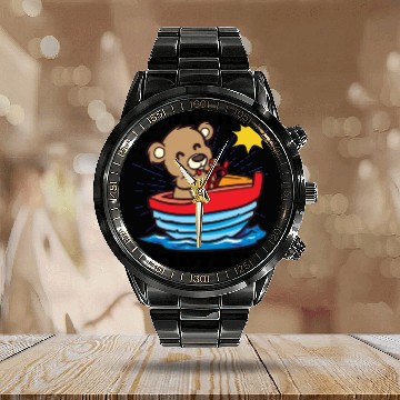 Discover Sailing Sailboat Boating Kid Child Yacht Boat Calendar Steel Band Watch