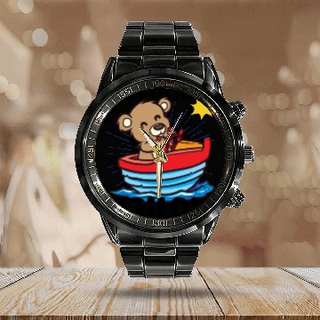 Discover Sailing Sailboat Boating Kid Child Yacht Boat Calendar Steel Band Watch