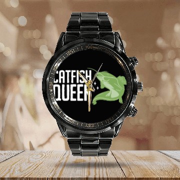 Discover Wels Catfish Design For A Catfish Queen Calendar Steel Band Watch