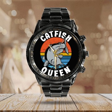 Discover Wels Catfish Design For A Catfish Queen Calendar Steel Band Watch