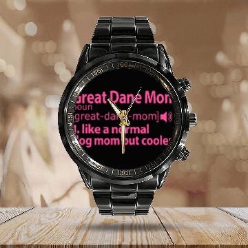 Discover Great Dane Mom Definition pink Calendar Steel Band Watch