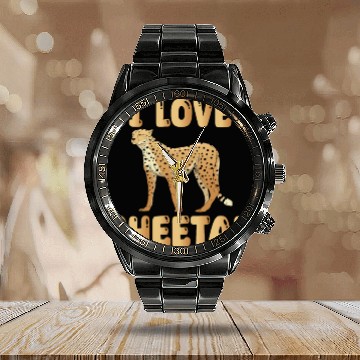 Discover I Love Cheetah Calendar Steel Band Watch
