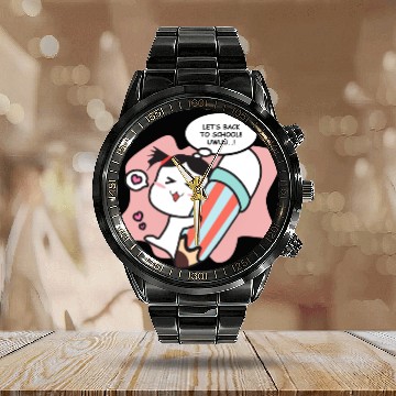 Discover Quby Let’s back to School! Calendar Steel Band Watch