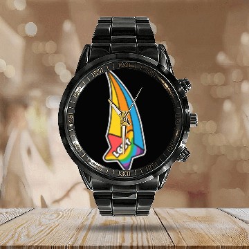 Discover Pride Month LGBTQ Sticker Calendar Steel Band Watch