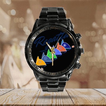 Discover Regatta Captain Yacht for sailors & skippers boat Calendar Steel Band Watch