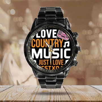 Discover I love Country Music Calendar Steel Band Watch