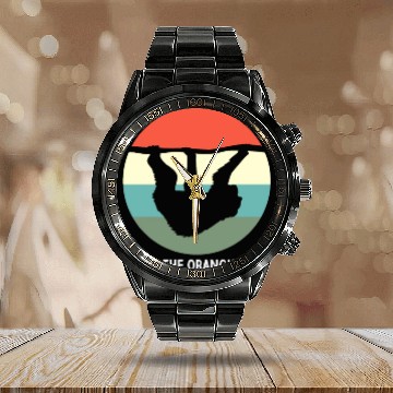 Discover Vintage Ape Monkey Save The Orangutan Calendar Steel Band Watch