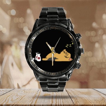 Discover Yorkshire Terrier Sake Drunk Calendar Steel Band Watch