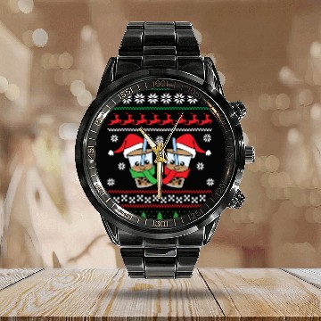 Discover Christmas Bubble Boba Tea Winter Xmas Holiday Calendar Steel Band Watch