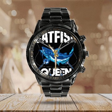 Discover Wels Catfish Design For A Catfish Queen Calendar Steel Band Watch