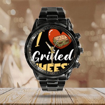 Discover I Love Grilled Cheese Calendar Steel Band Watch